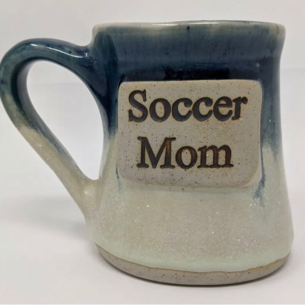 Soccer Mom Mug Tumbleweed Pottery Large 16 ounce Coffee Heavy Duty. 
Beautiful